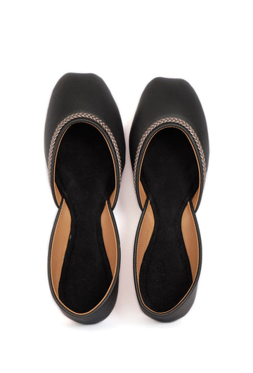 Black Chandini Braided Juttis